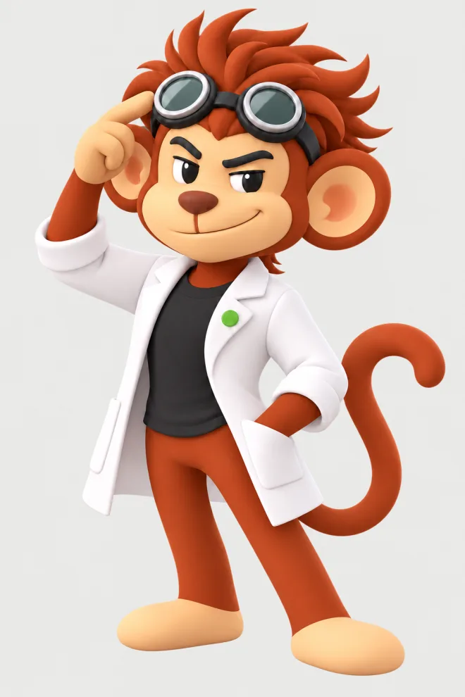 Scientist monkey, the Monkey Labs mascot